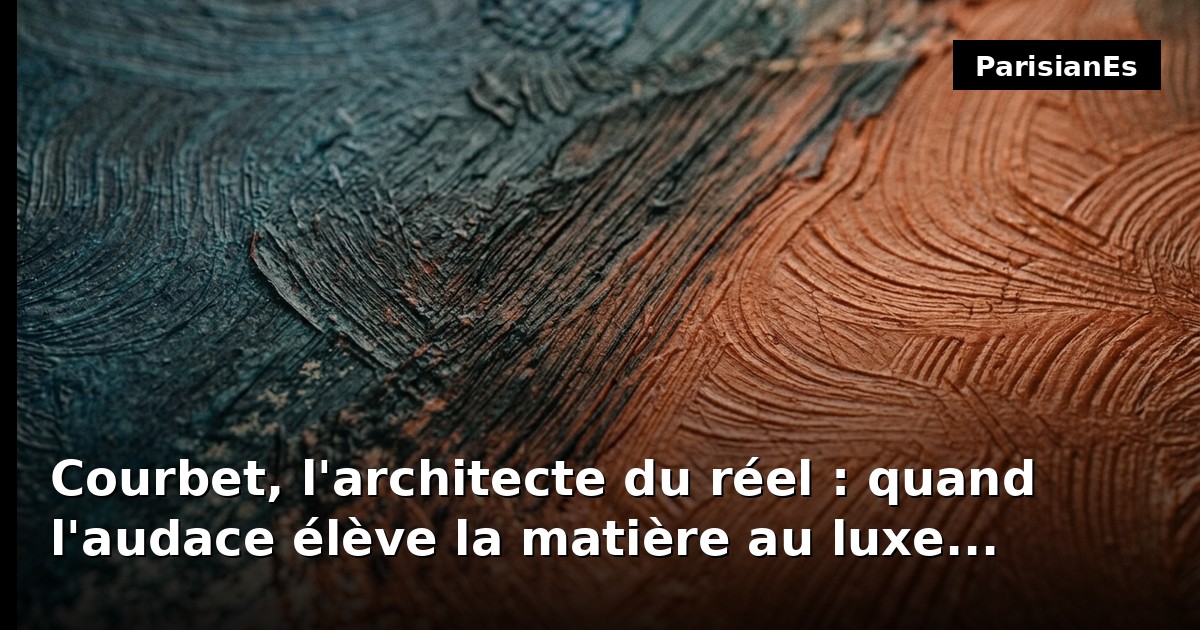 Courbet, l'architecte du réel : quand l'audace élève la matière au luxe d'authenticité