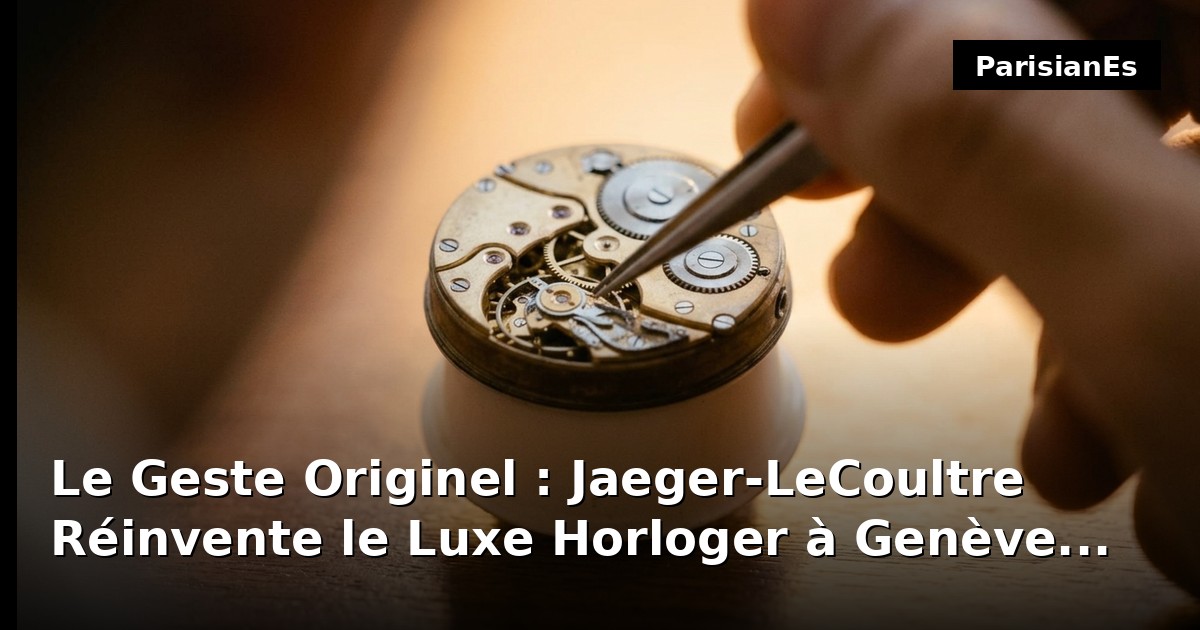 Le Geste Originel : Jaeger-LeCoultre Réinvente le Luxe Horloger à Genève