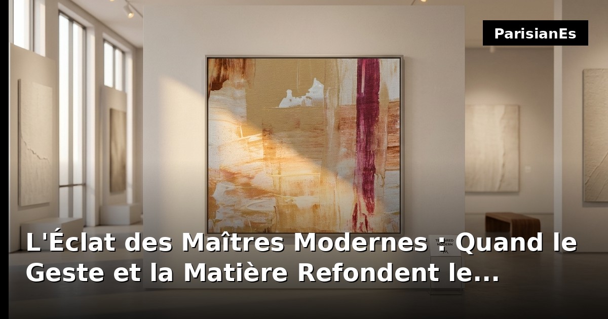 L'Éclat des Maîtres Modernes : Quand le Geste et la Matière Refondent le Raffinement