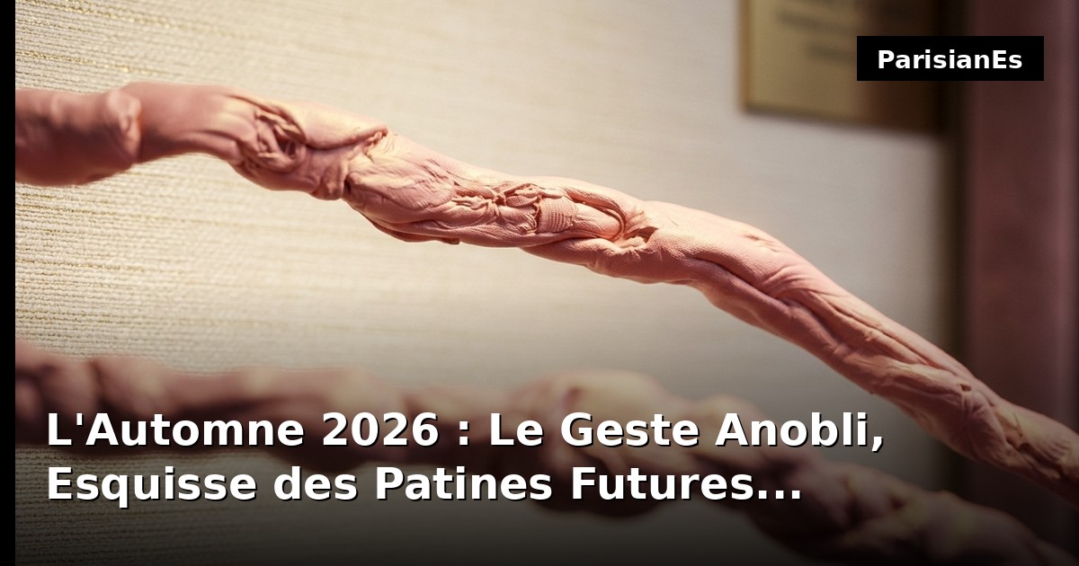 L'Automne 2026 : Le Geste Anobli, Esquisse des Patines Futures
