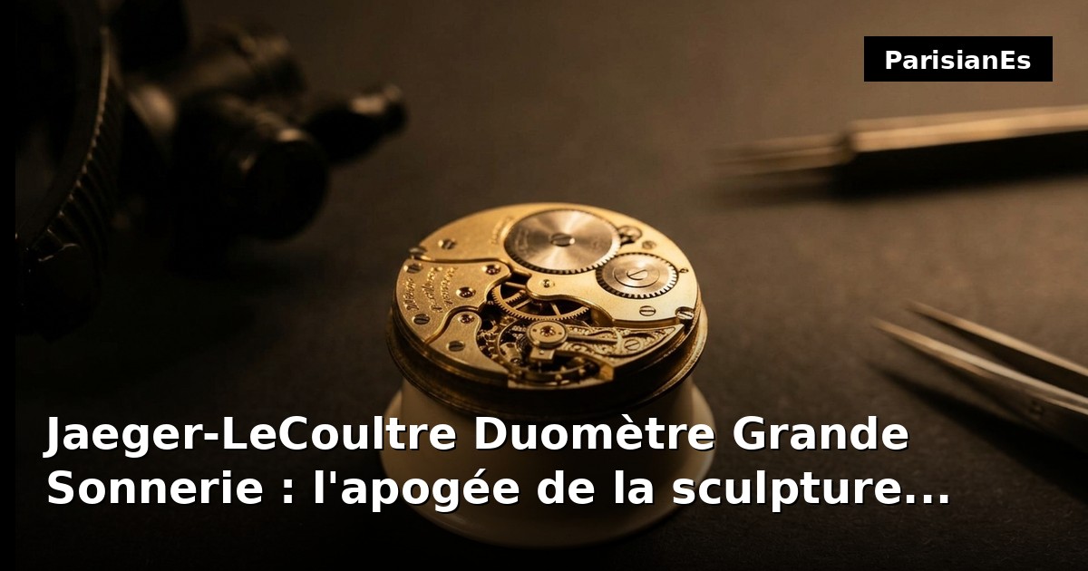 Jaeger-LeCoultre Duomètre Grande Sonnerie : l'apogée de la sculpture acoustique