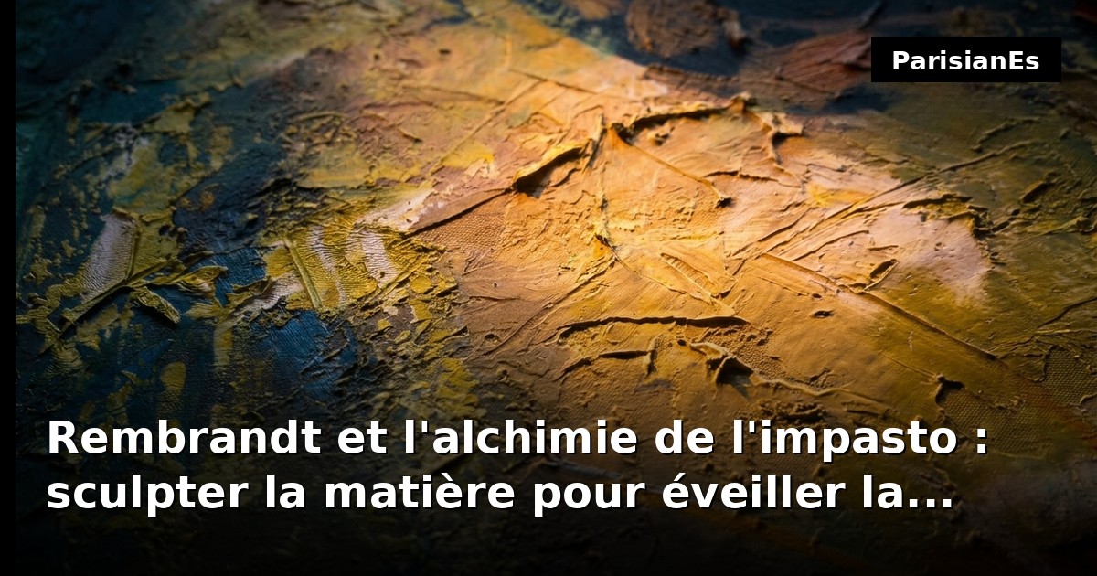 Rembrandt et l'alchimie de l'impasto : sculpter la matière pour éveiller la lumière